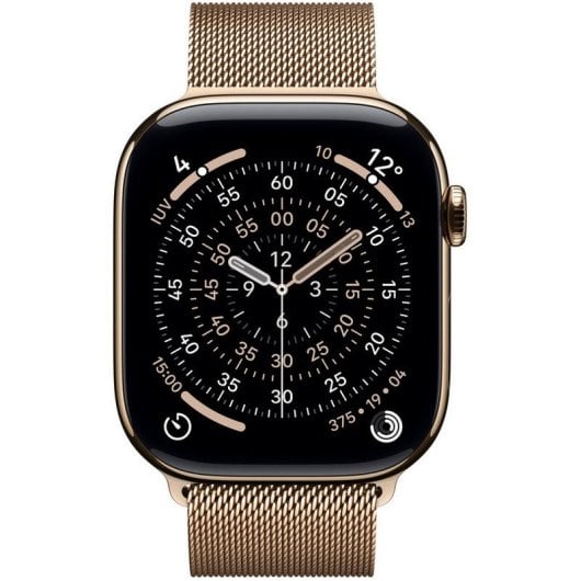 Apple Watch Series 11 GPS + Cellular 46mm OLED Titane Or S/M Étanche IP6X SpO2 ECG SOS