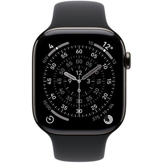 Apple Watch Series 11 GPS + Cellular 42mm OLED Titane Noir S/M IP6X SpO2 Pulsomètre