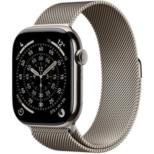 Apple Watch Series 11 GPS + Cellular NFC 46mm OLED Titane M/L Étanche IP6X SpO2 ECG
