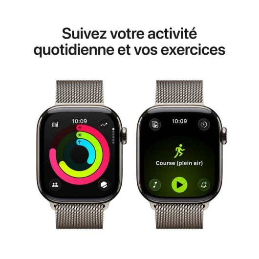 Apple Watch Series 11 GPS + Cellular NFC 42mm OLED Titane Résistance Eau IP6X SpO2 ECG