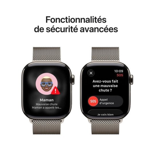 Apple Watch Series 11 GPS + Cellular NFC 42mm OLED Titane Résistance Eau IP6X SpO2 ECG