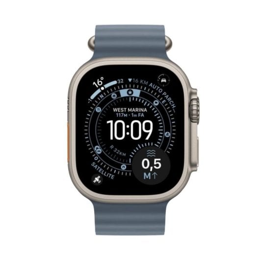 Apple Watch Ultra 3 GPS Cellular 5G 49mm Retina OLED Titane Naturel Bleu Étanche IP6X SpO2