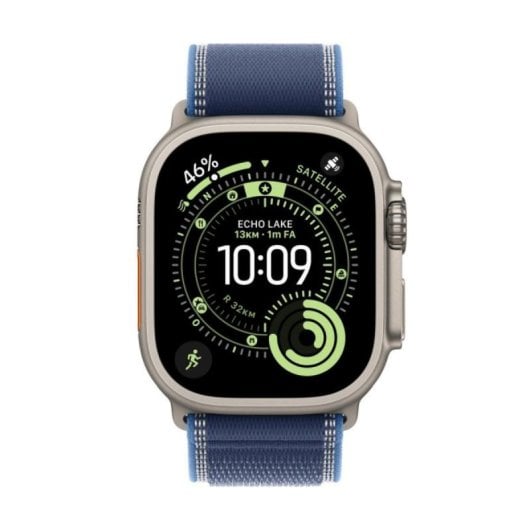 Apple Watch Ultra 3 GPS Cellular 49mm Retina OLED Titane Bleu M/L IP6X 5ATM SpO2 Pulsomètre