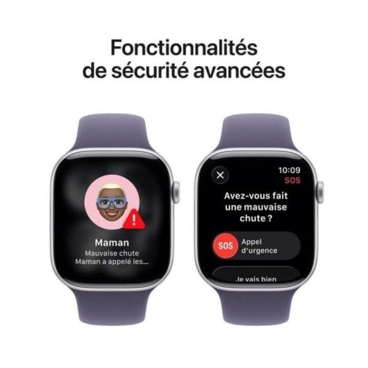 Apple Watch Series 11 GPS 5G NFC 46mm OLED Argent Violet S/M IP6X SpO2 Pulsomètre