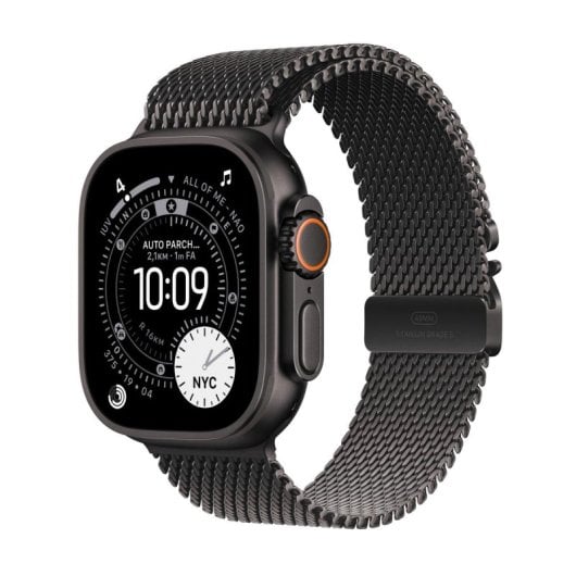 Montre Connectée Apple Watch Ultra 3 GPS + Cellular 49mm OLED Titane Noir S IP6X Etanche SpO2 ECG
