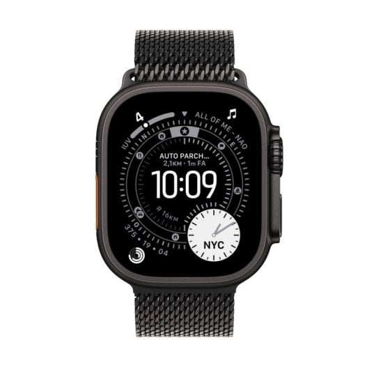 Montre Connectée Apple Watch Ultra 3 GPS + Cellular 49mm OLED Titane Noir S IP6X Etanche SpO2 ECG
