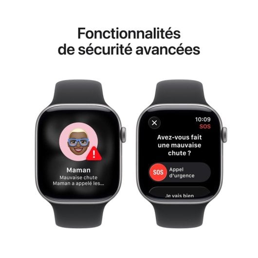Apple Watch Series 11 GPS Cellular 5G 46mm OLED Gris Aluminium Noir M/L IP6X SpO2 ECG