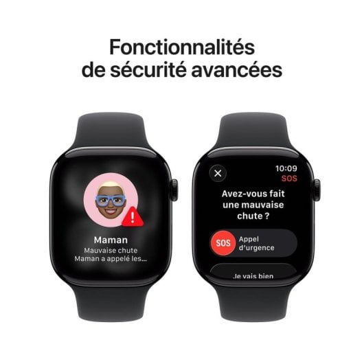 Montre Connectée Apple Watch Series 11 GPS + Cellular 46mm OLED Noir S/M IP6X SpO2 Pulsomètre Suivi du sommeil SOS