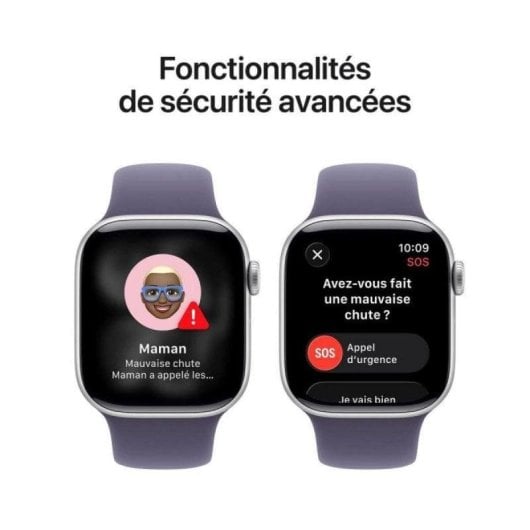 Apple Watch Series 11 GPS Cellular 5G 42mm Retina OLED Argent Violet M/L IP6X SpO2 ECG