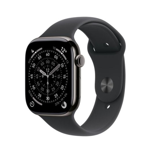 Montre Connectée Apple Watch Series 11 GPS Cellular 42mm OLED Titane Noir M/L IP6X SpO2 Cardio