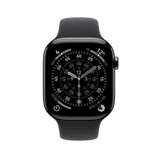Montre Connectée Apple Watch Series 11 GPS Cellular 42mm OLED Titane Noir M/L IP6X SpO2 Cardio