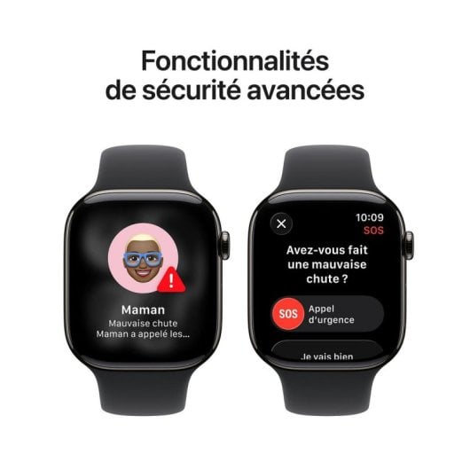 Montre Connectée Apple Watch Series 11 GPS Cellular 42mm OLED Titane Noir M/L IP6X SpO2 Cardio