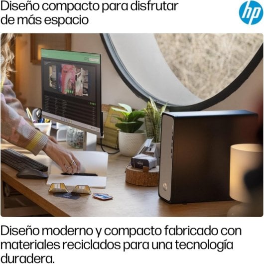 HP OmniDesk Slim S03-0003ns PC Sobremesa Intel 300 8GB RAM 256GB SSD UHD FreeDOS Wi-Fi 6 Plata