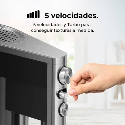 Amasadora de mano Cecotec 04385 500 W 5 velocidades Inoxidable Turbo Metal