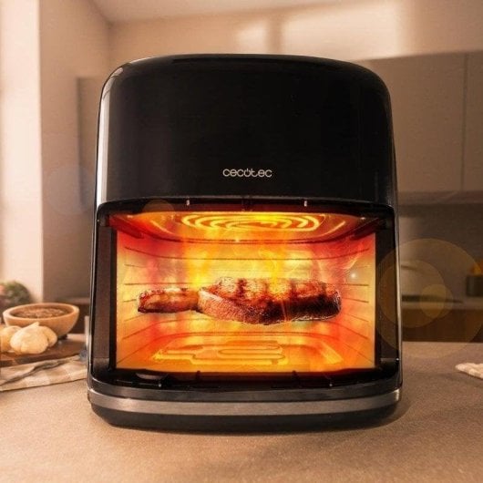 Fritadeira de Ar Cecotec Cecofry&Grill Smokin’Prime 6500 6,5L 2200W com fumador janela 10 menus