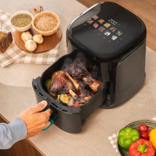 Freidora de Air Cecotec Cecofry&Grill Smokin’Prime 6500 6,5L 2200W met Roker, Venster en 10 Menu's