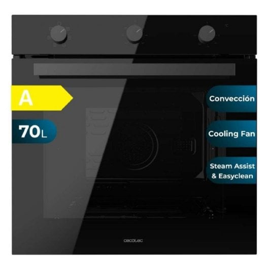 Horno eléctrico Cecotec Bolero Hexa M236000 70 l Cristal negro con asistencia de vapor