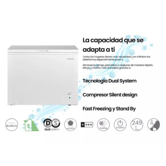 Congelador Infiniton FC258D4BW1 249L Silent Design Fast Freezing LED Blanco