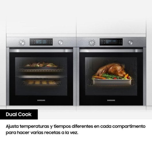 Forno elétrico Samsung NV7B5750TDK 76L Preto Dual Cook Flex Air Fry Pirolítico Vapor SmartThings