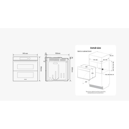 Forno elétrico Samsung NV7B5750TDK 76L Preto Dual Cook Flex Air Fry Pirolítico Vapor SmartThings