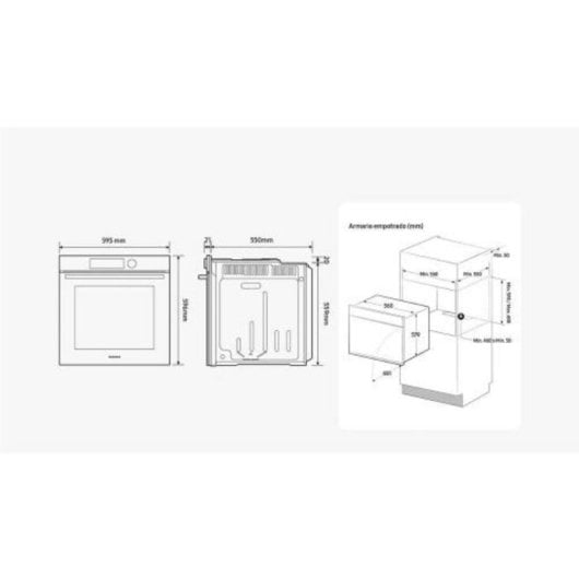Horno eléctrico Samsung NV7B6795JAK/U1 76 litros negro Dual Cook Flex y Air Fry