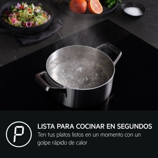 Plaque induction AEG TN63IP0BFB 3 zones 60cm PowerBoost Hob2Hood biselee noire