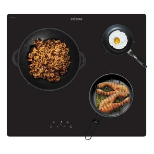 Placa vitrocerámica Edesa EVT-6328 R 3 zonas Touch 59 cm Control Negra