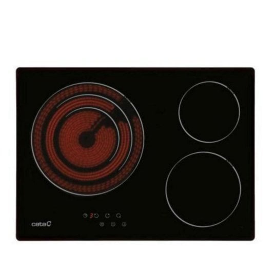 Placa vitrocerámica Edesa EVT-6328 R 3 zonas Touch 59 cm Control Negra