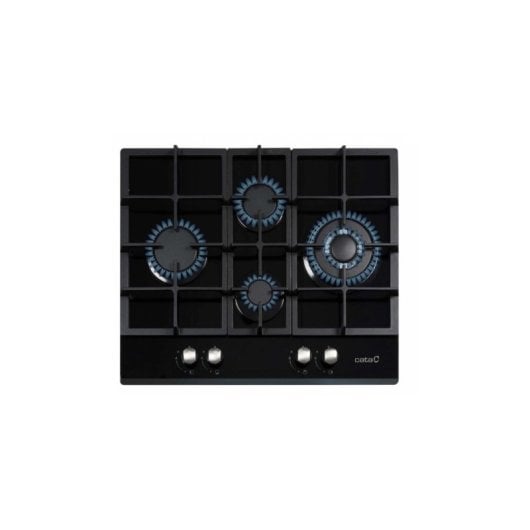 Plaque de cuisson CATA LCI 6031 BK gaz 64 cm verre noir intégré 4 zones
