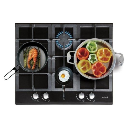 Gasplaat Cata LCI 6031 BK 4 zones glas zwart geïntegreerd 64 cm
