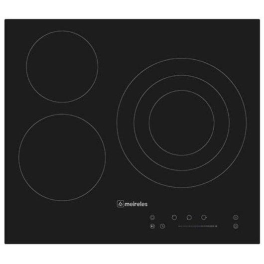 Placa a gás Meireles LCI 6031 BK 4 zonas vidro preto integrada 64 cm