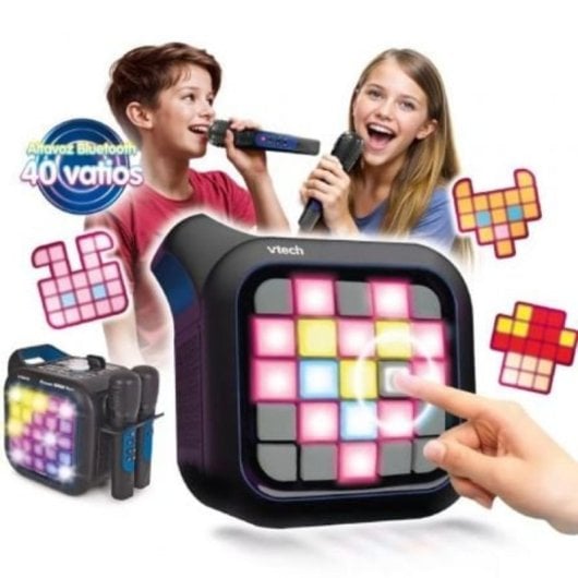 Altavoces VTech Karaoke Portátil Bluetooth 40W con 2 micrófonos inalámbricos y efectos de voz