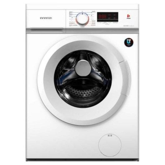 Máquina de Lavar Roupa 7 Kg 1400 rpm A Branco Display LED Bloqueio Crianças Início Diferido