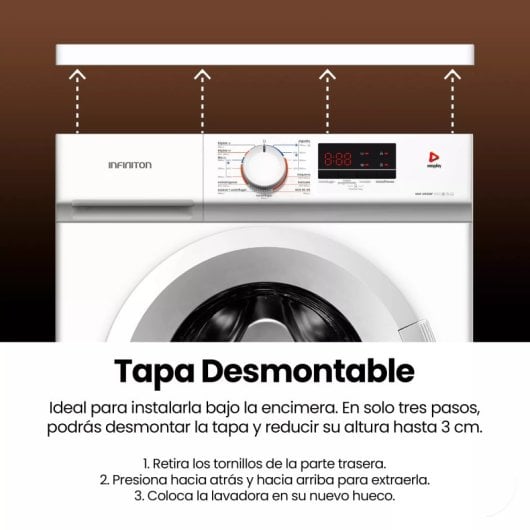 Máquina de Lavar Roupa Infiniton WM-D61DBF 6 kg 1000 rpm Classe D Branco Slim