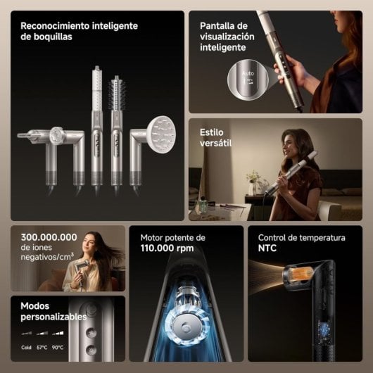 Sèche-cheveux Dreame Dazzle 110000 RPM Or Fonction Ionique Écran LCD