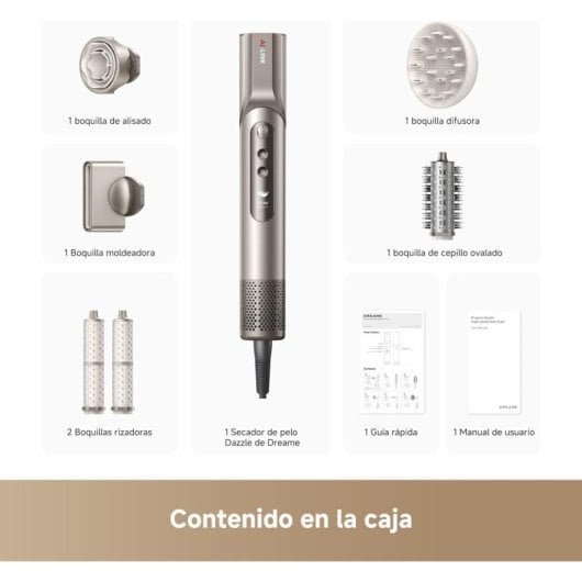 Sèche-cheveux Dreame Dazzle 110000 RPM Or Fonction Ionique Écran LCD