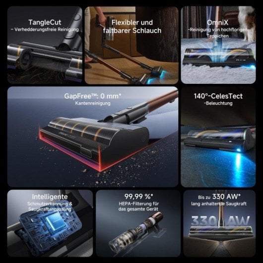 Akkustaubsauger Dreame V30 880W 30000Pa Schwarz 0,6L HEPA Akku