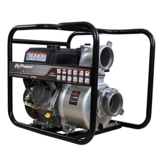 Motopompe Itcpower Gp100 essence 4T compacte réservoir grande autonomie