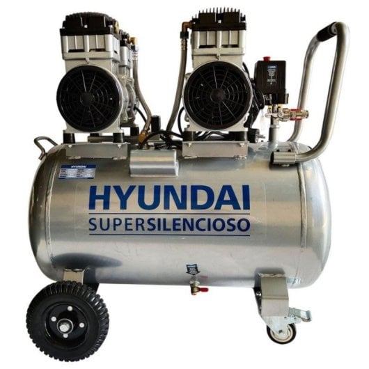 Compresor Hyundai HYAC100-3S silencioso 100L caudal 370 L/m portátil