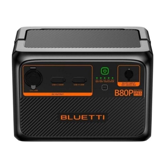 Estação de energia BLUETTI B80P 806Wh 3 portas USB Bateria LiFePO4 IP65 Recarga Solar