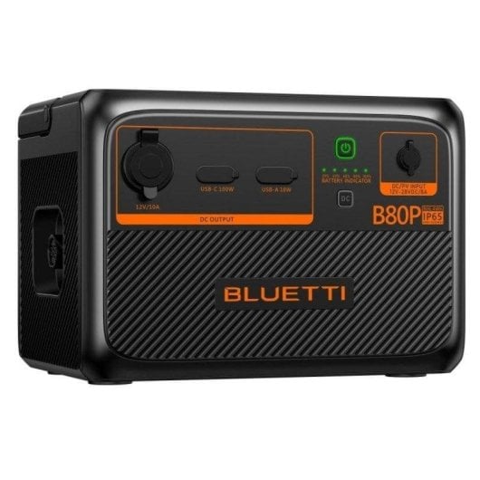 Estação de energia BLUETTI B80P 806Wh 3 portas USB Bateria LiFePO4 IP65 Recarga Solar
