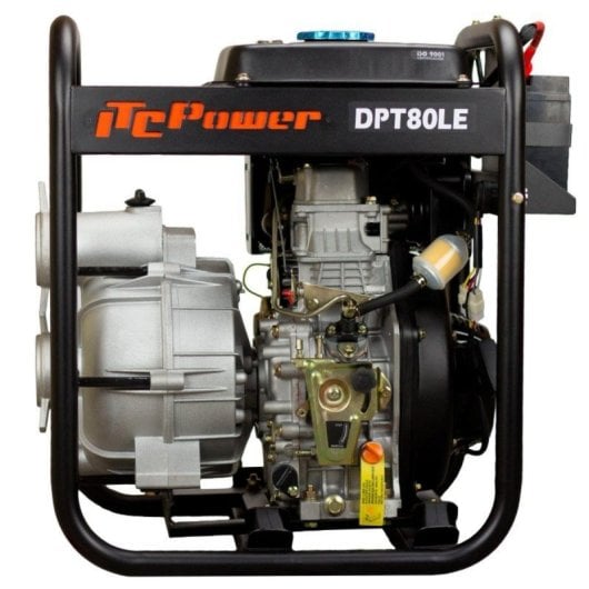 Motopompe ITCPower Dpt80le Diesel monocylindre corps aluminium aspiration eaux chargées