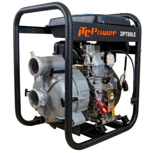 Motopompe ITCPower Dpt80le Diesel monocylindre corps aluminium aspiration eaux chargées