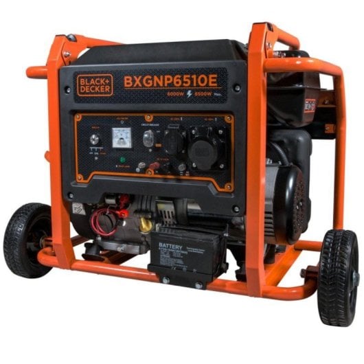 Générateur Black+decker Bxgnp6510e 6500W Essence Monophasé avec Roues Antiperçage