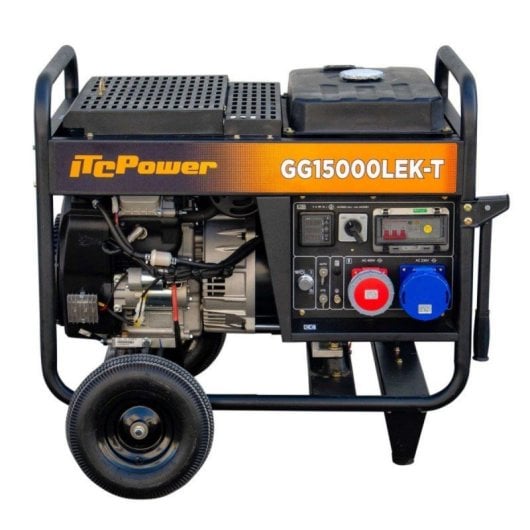Gerador ITCPower GG15000LEK-T Gasolina Full Power 2 Cilindros V Kit Rodas