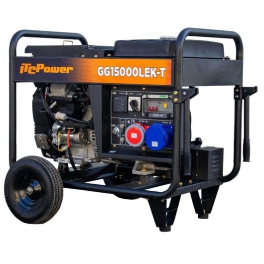 Gerador ITCPower GG15000LEK-T Gasolina Full Power 2 Cilindros V Kit Rodas