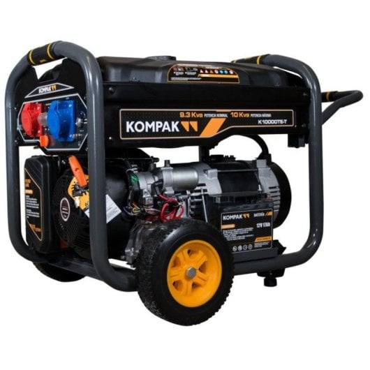 Générateur essence Kompak K10000te-t 10 kVA AVR Fullpower 400V 4 temps roues incluses