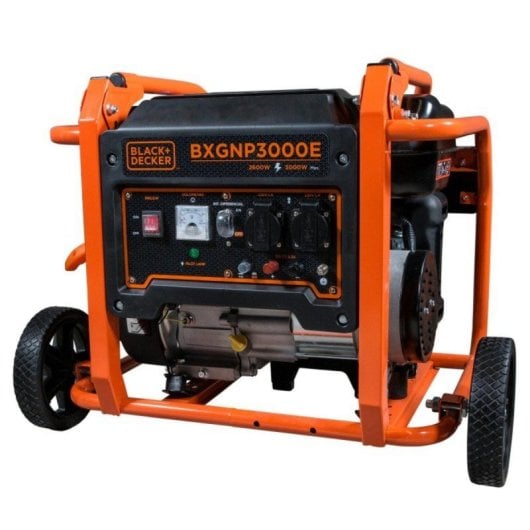 Générateur Black+Decker Bxgnp3000e 3000W Essence 4 Temps Roues et Réservoir 15L