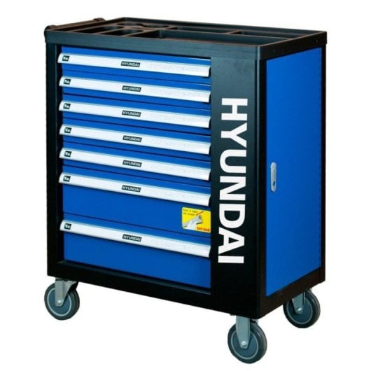 Hyundai K297-5 Carro de Ferramentas 297 Peças 7 Gavetas Aço Cromado Mobilidade Profissional