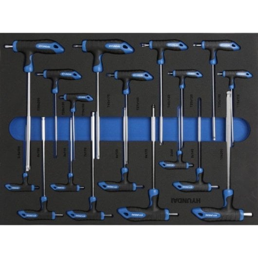 Hyundai K297-5 Carro de Ferramentas 297 Peças 7 Gavetas Aço Cromado Mobilidade Profissional
